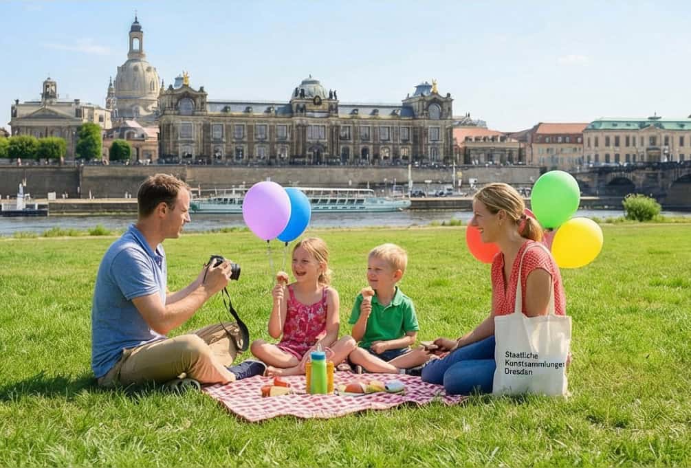 Dresden mit Kindern erleben - Angebote für die ganze Familie Mit Kindern am Elbufer Dresden