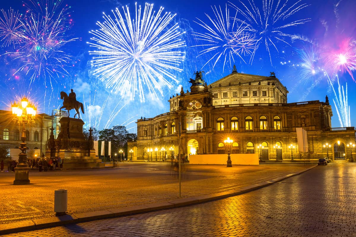 Silvester Feuerwerk in Dresden